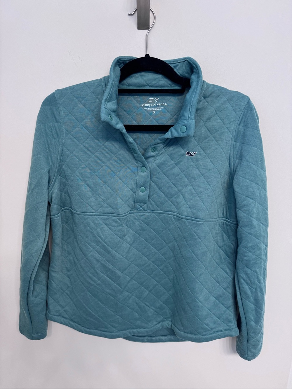 NWOT Vineyard Vines Quilted Pullover Snap-Up Top in Green